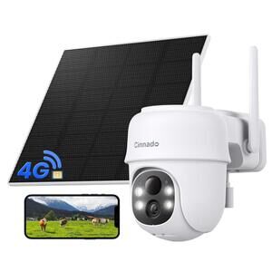 Cinnado 4G LTE Solar Security Camera – No WiFi, 2K 360° Outdoor Surveillance